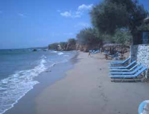 Golden beach on Paros